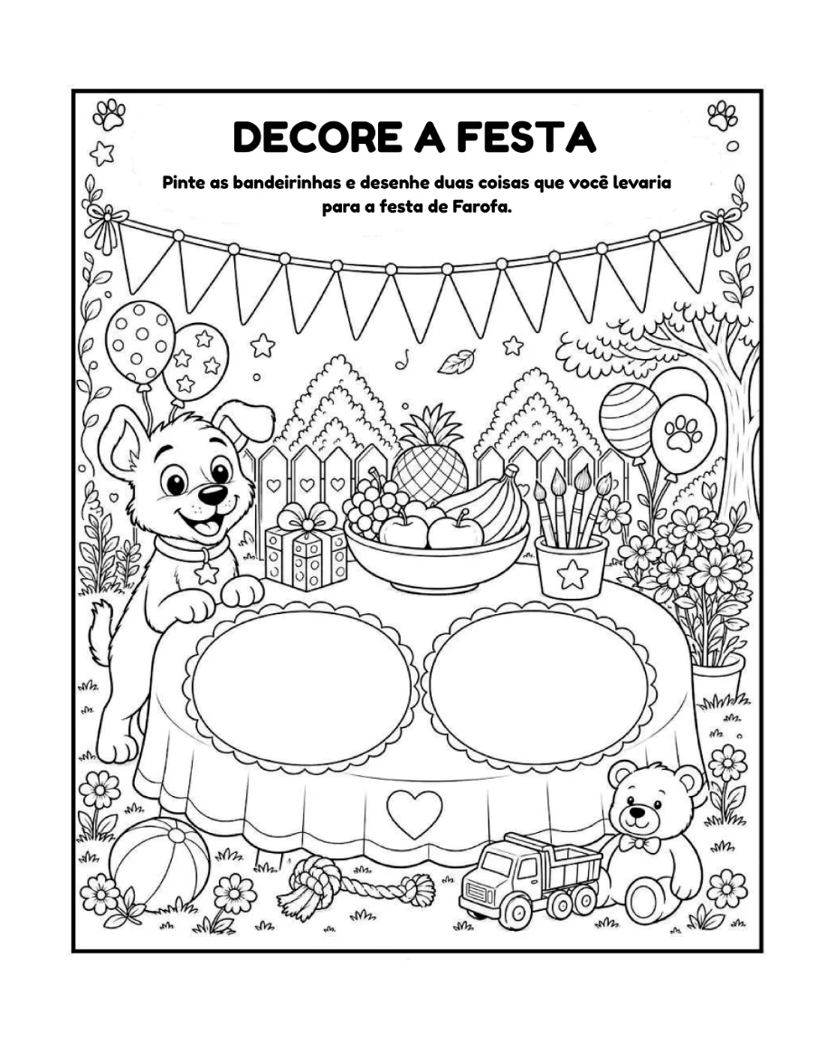 Página criativa do livro para decorar e colorir